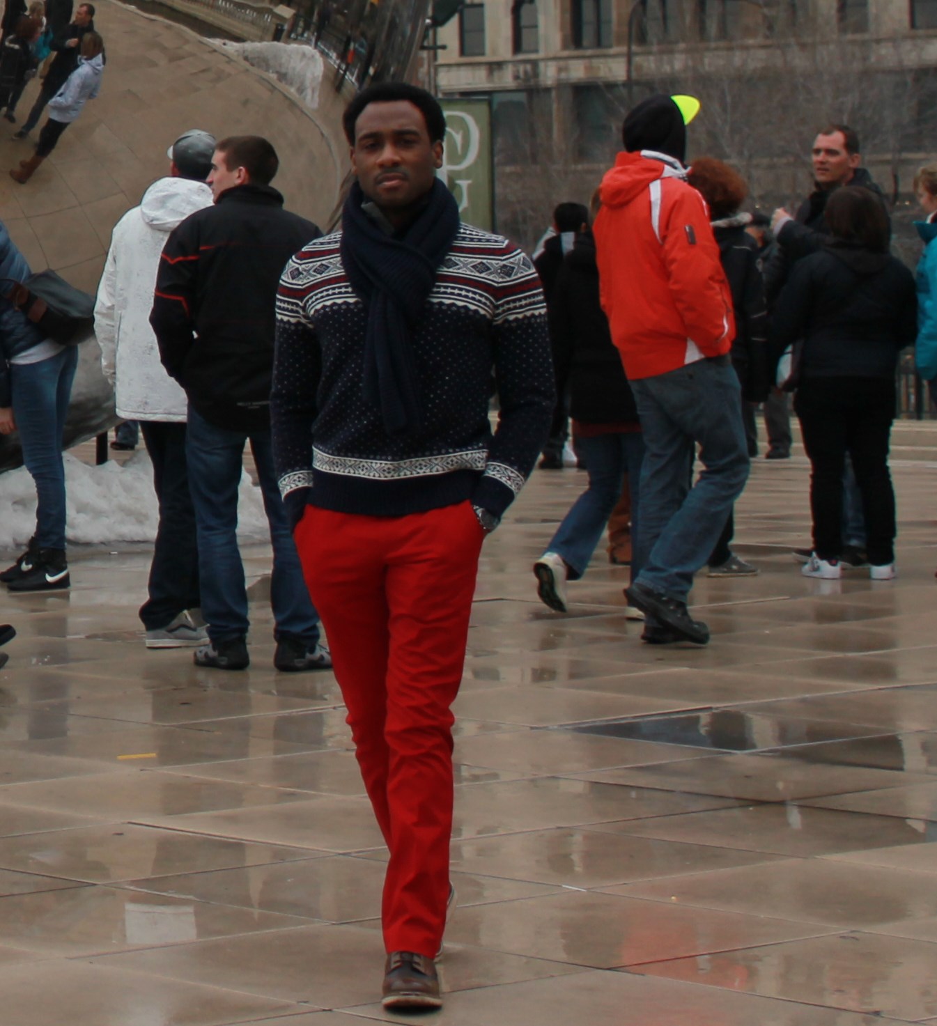 red slacks outfit